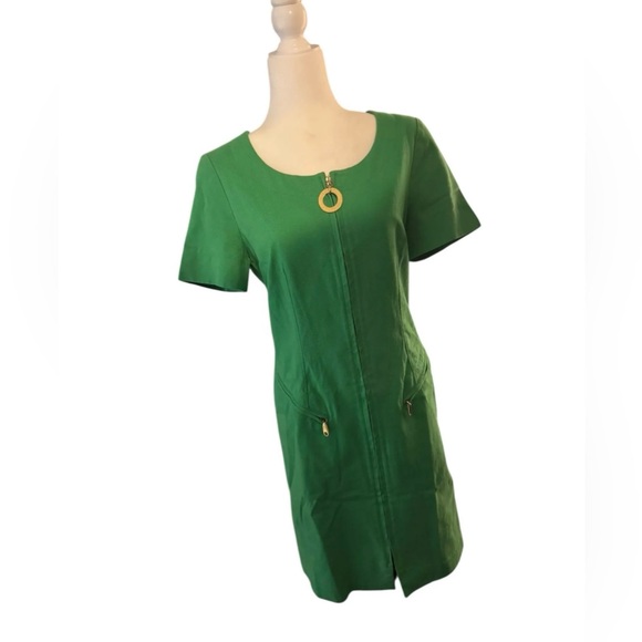 Celine vintage retro green denim dress women size medium - Picture 5 of 6